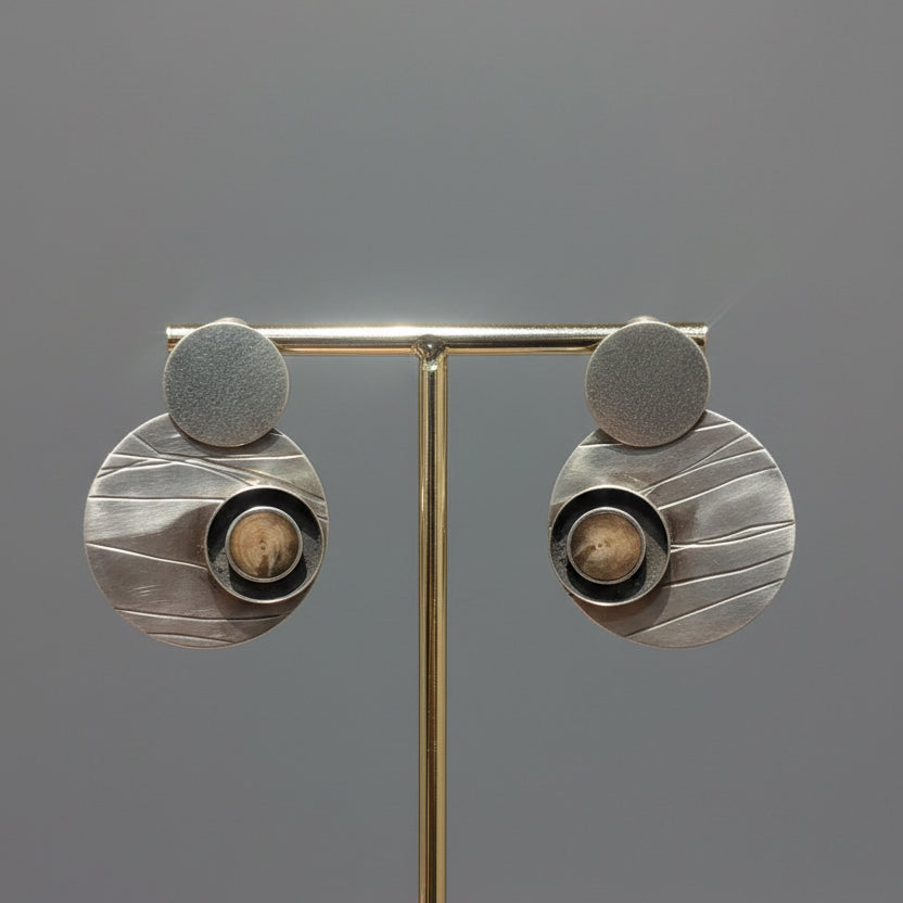 Aros Colgantes de Cacho de Buey | Semicírculo Art Déco.