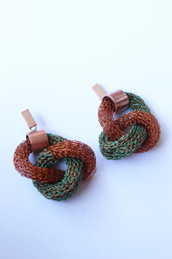 Aros Andora de Cobre Tejido | Joyería en Cobre