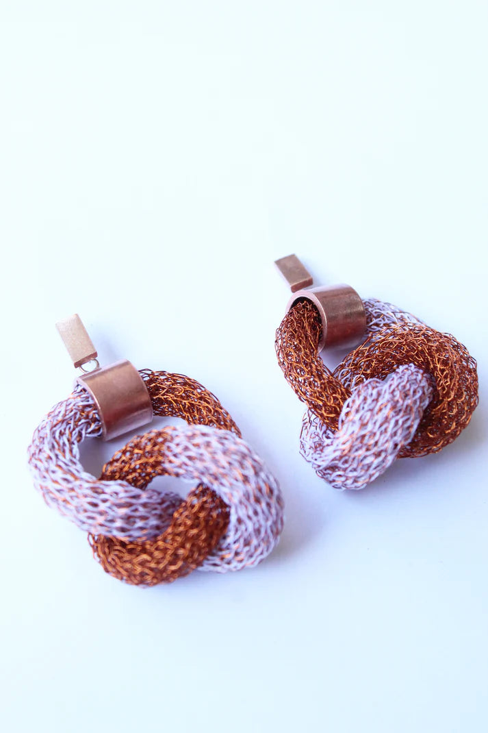 Aros Andora de Cobre Tejido | Joyería en Cobre