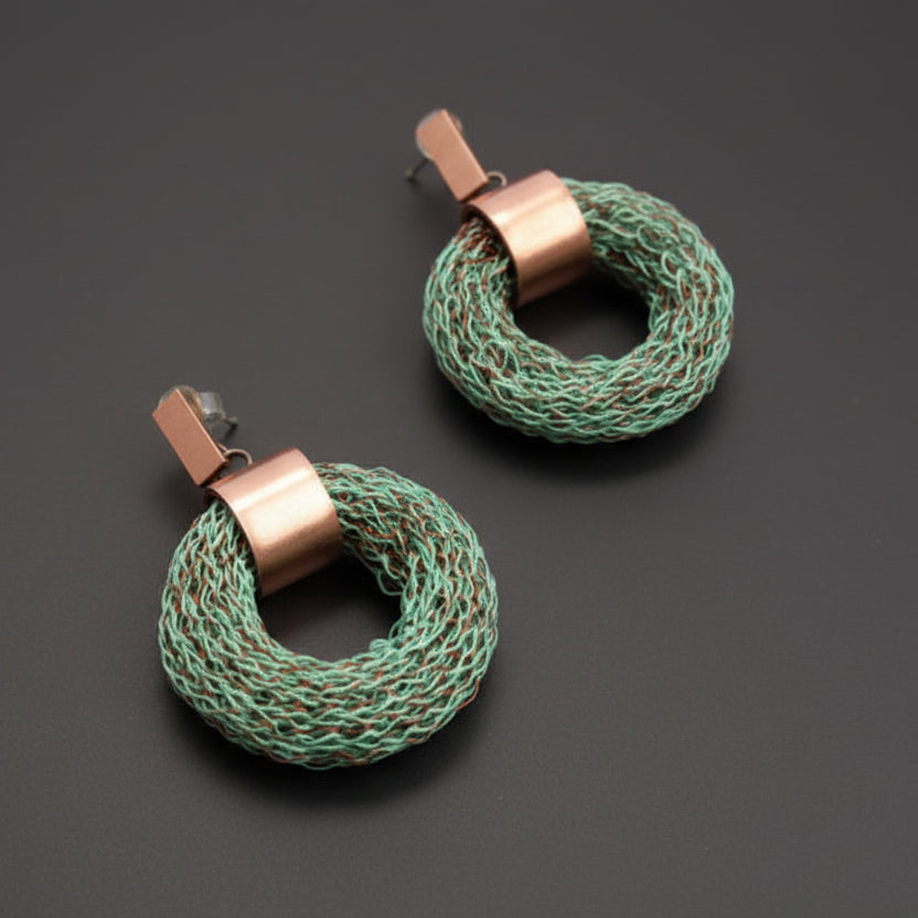 Aros Prima de Cobre Tejidos | Joyería en Cobre