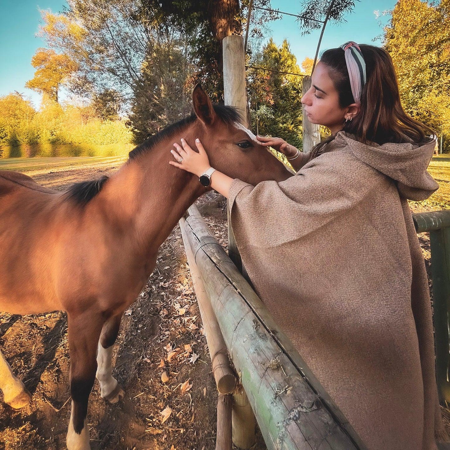 Poncho Lana Alpaca Liso - Veta Indómita