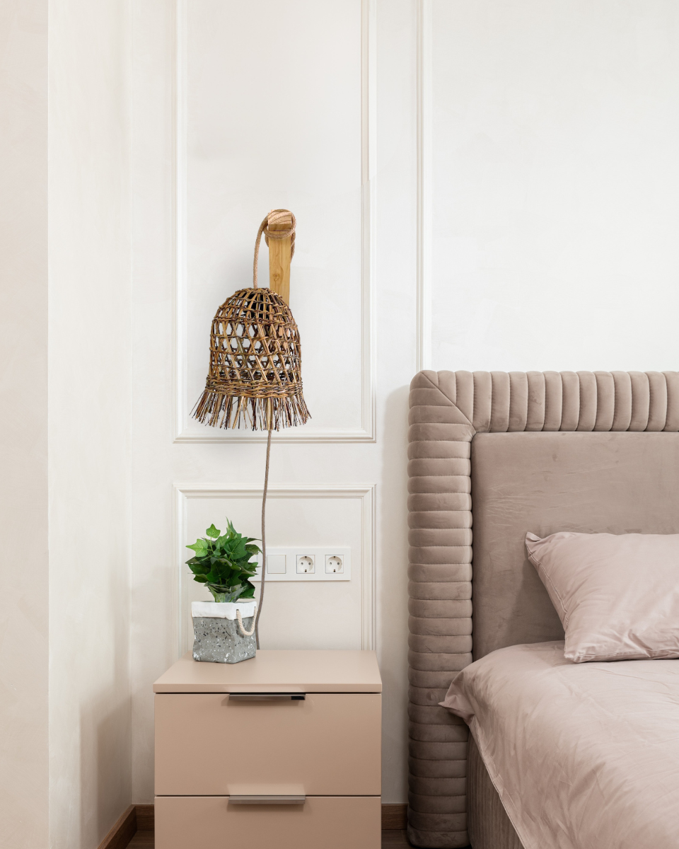 Lámpara Campana Mecha 20x25 con Soporte de Madera - Veta Indómita
