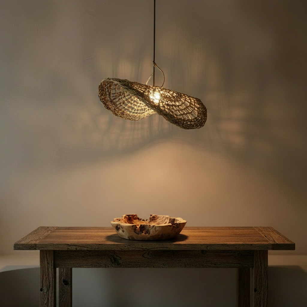 Lámpara Colgante Sombrero Calado 50 cm de Manila