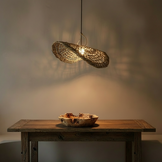 Lámpara Colgante Sombrero Calado 50 cm de Manila