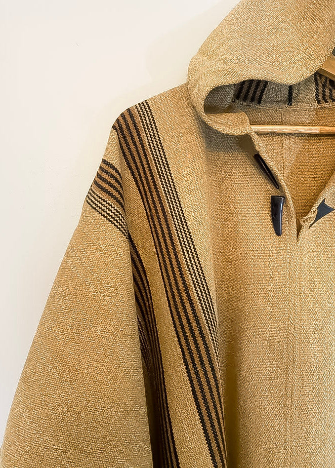 Poncho Chileno de Lana - Alpaca con Líneas - Veta Indómita