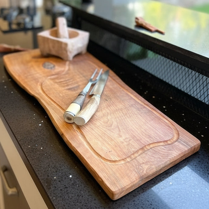 Tabla Rústica de Madera Nativa para Asado – 90 cm - Veta Indómita