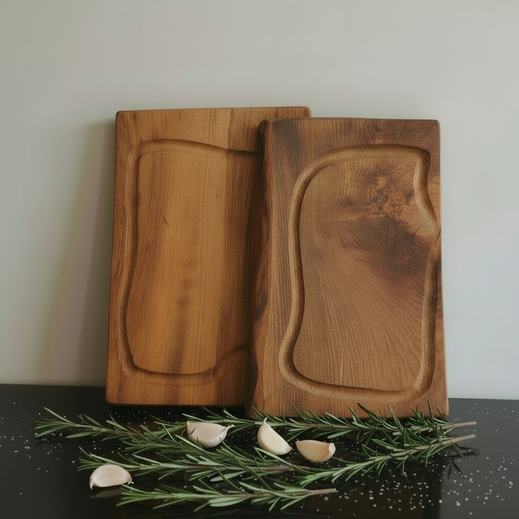 Tabla Rústica de Madera para Asado o Picoteo – 30 cm - Veta Indómita