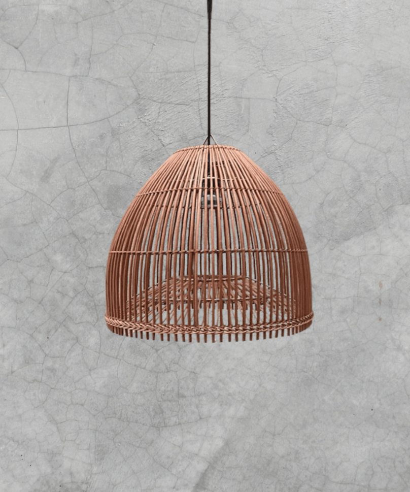 Lámpara Colgante Jaula 40x38 de Mimbre Natural - Veta Indómita