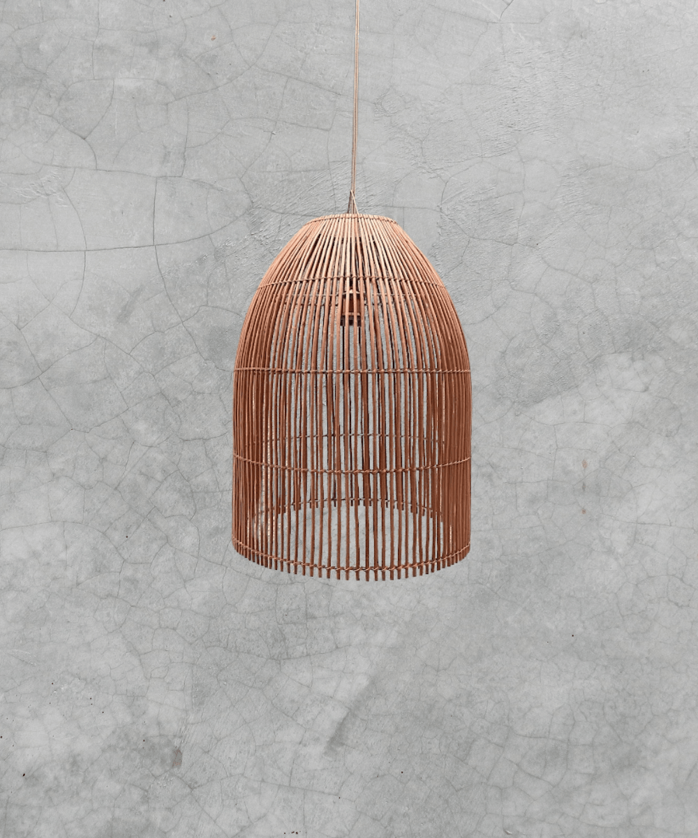 Lámpara Colgante Jaula 50x40 de Mimbre Natural - Veta Indómita