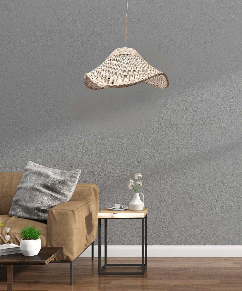 Lámpara Colgante Mantarraya 60 cm de Mimbre Natural - Veta Indómita