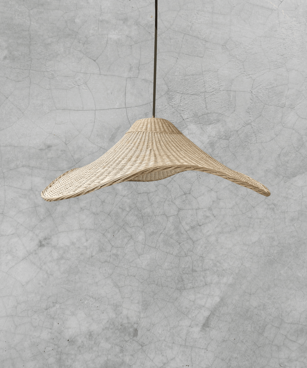 Lámpara Colgante Mantarraya 100 cm de Mimbre Natural - Veta Indómita