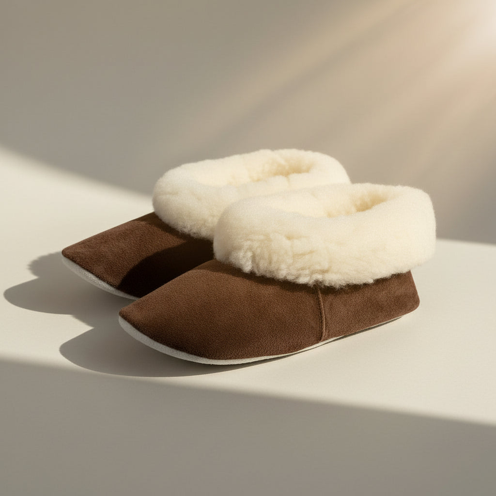 Pantufla de Reno con Chiporro de Oveja – Modelo Unisex Creado a Mano - Veta Indómita