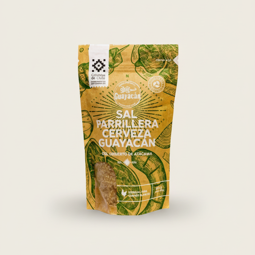 Sal Parrillera Cerveza Guayacan 450gr. | Sal Del Desierto de Atacama.