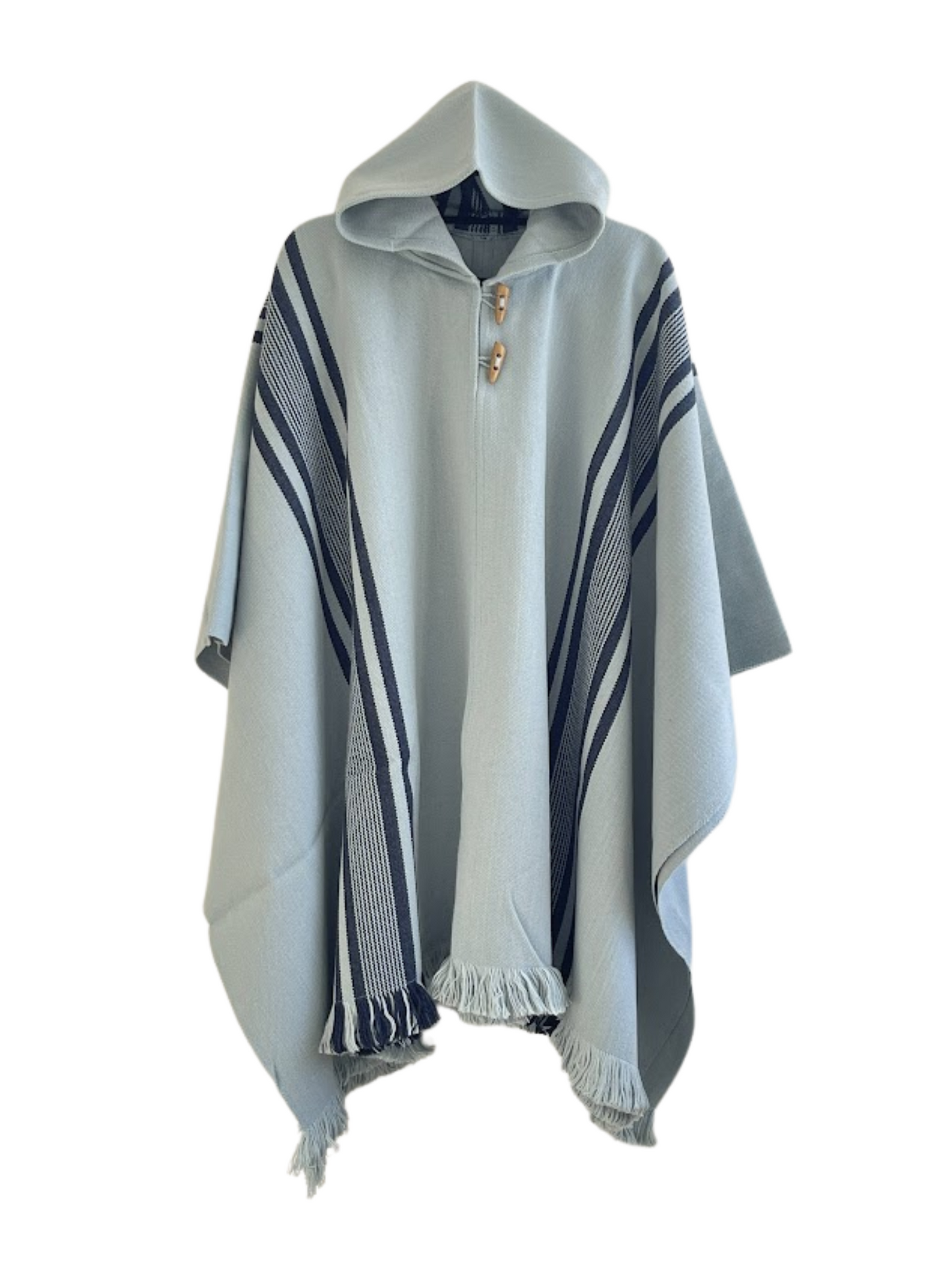 Poncho Chileno de Lana - Alpaca con Líneas