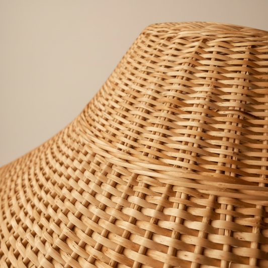 Lámpara Colgante Mantarraya 60 cm de Mimbre Natural - Veta Indómita