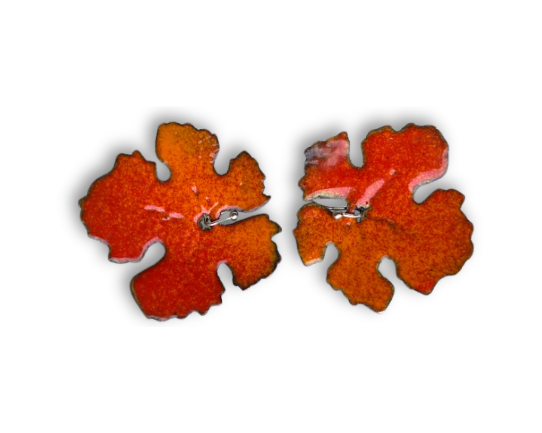 Aretes Colección Viñedo De Cobre Esmaltado Al Fuego