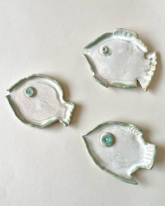 Set de Tres Platitos en Forma de Pececitos – Cerámica Hecha a Mano