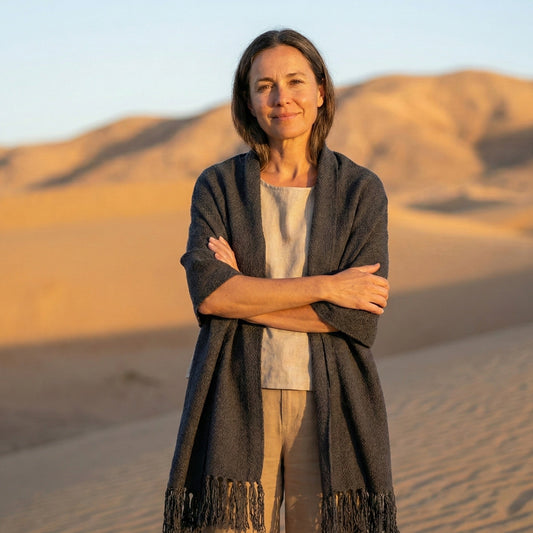 Chal Echarpe de Lana Tejido en Telar