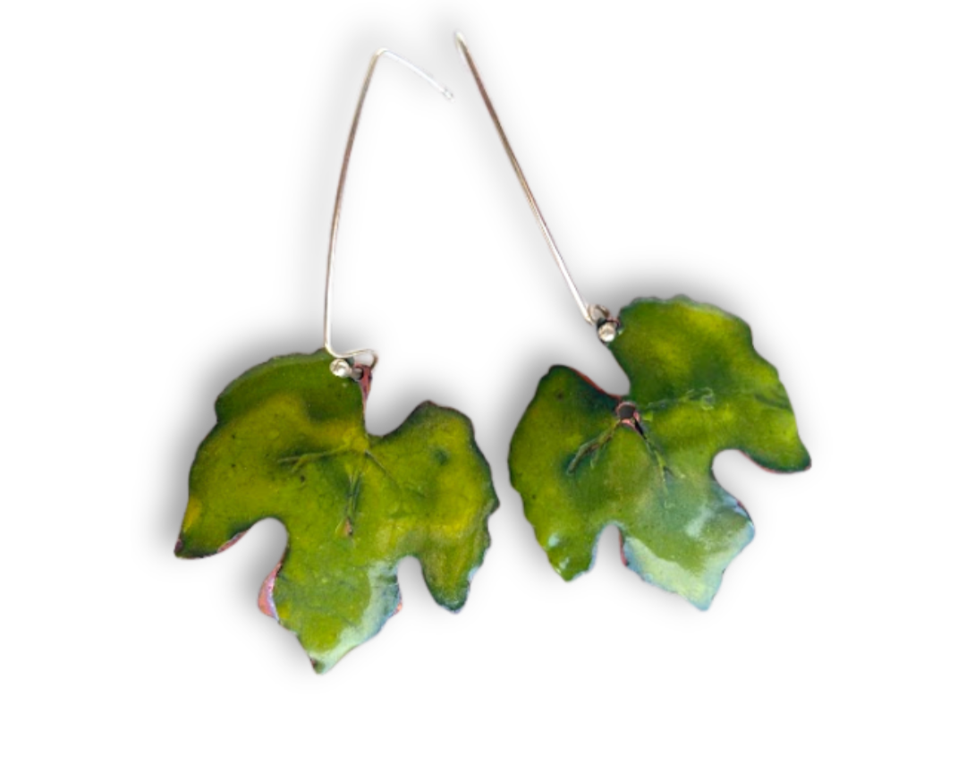 Aretes Colección Viñedo De Cobre Esmaltado Al Fuego