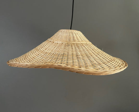 Lámpara Colgante Mantarraya Baja 50 cm de Mimbre Natural
