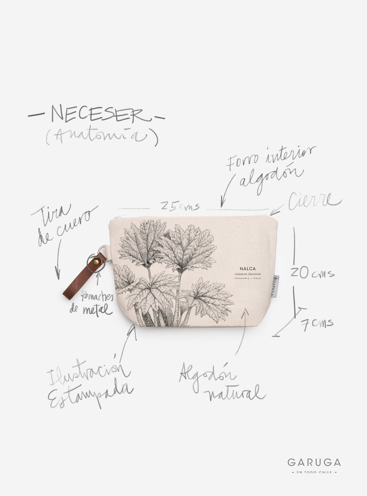 Estuche Neceser de Algodón – Ilustración Fauna Chilena - Veta Indómita