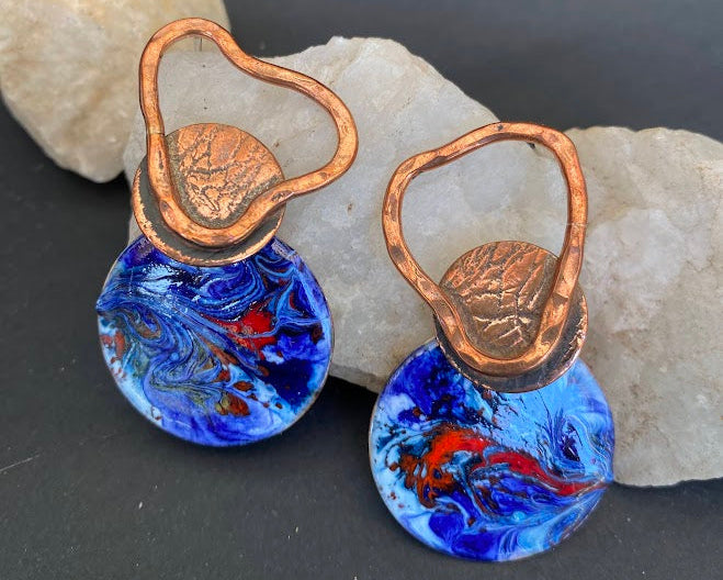 Aros de cobre esmaltado al fuego - Veta Indómita