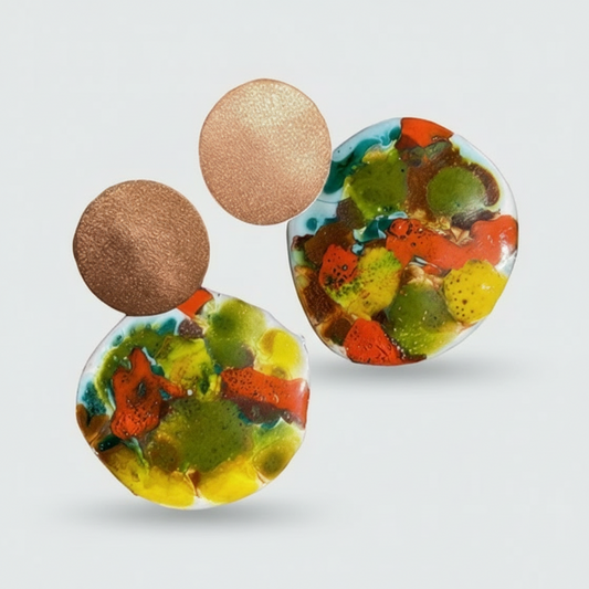 Aros de cobre esmaltado al fuego