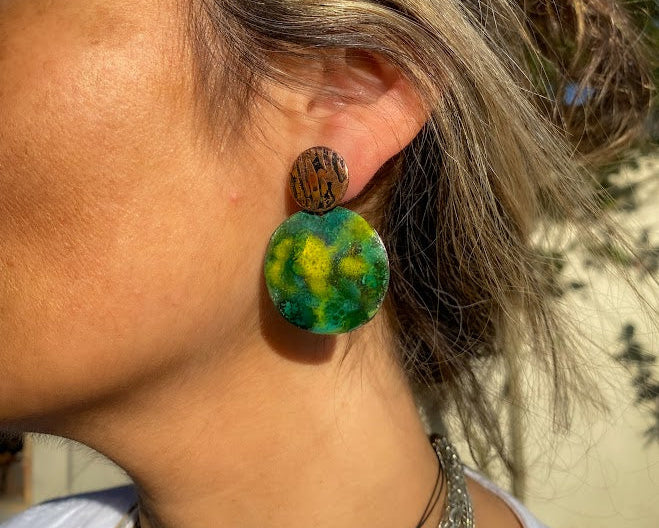 Aros de cobre esmaltado al fuego - Veta Indómita