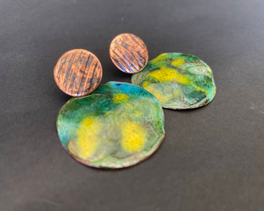 Aros de cobre esmaltado al fuego - Veta Indómita