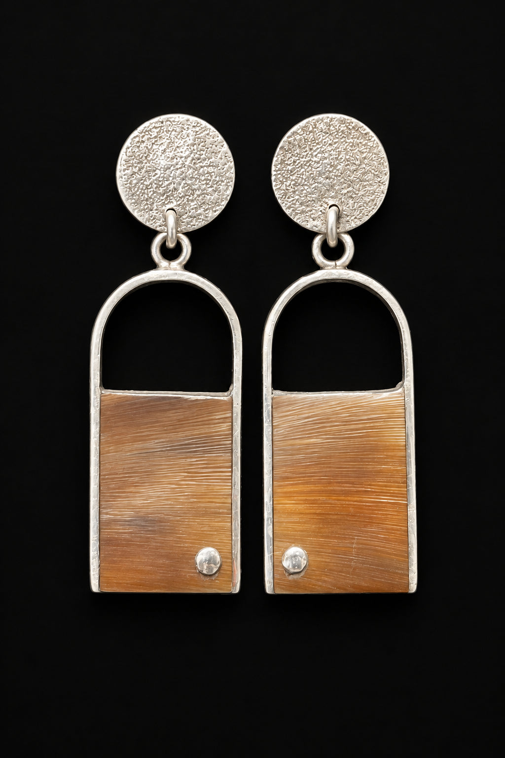 Aros Colgantes de Cacho de Buey | Art Déco.