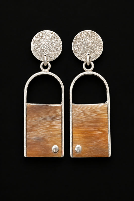 Aros Colgantes de Cacho de Buey | Art Déco.
