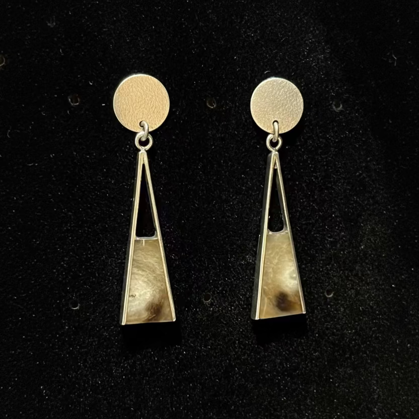 Aros Colgantes de Cacho de Buey | Art Déco.