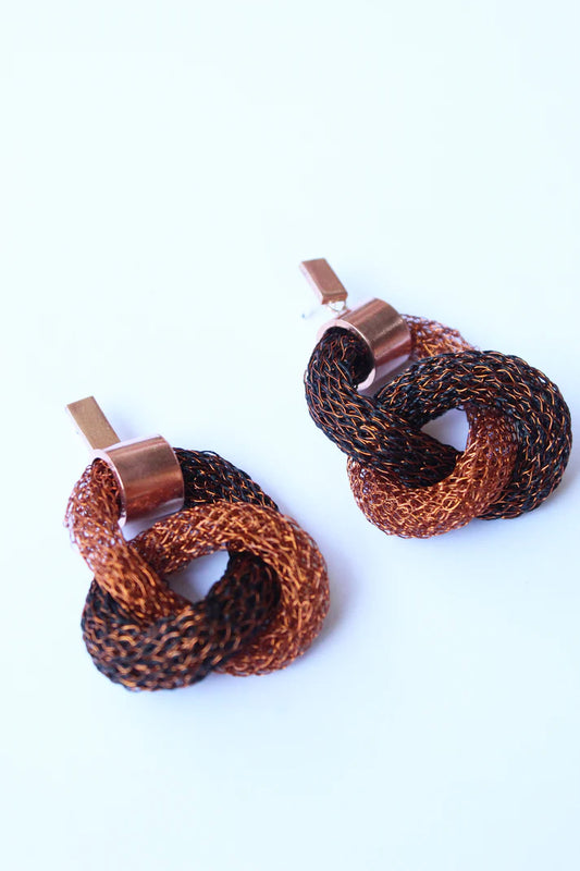 Aros Andora de Cobre Tejido | Joyería en Cobre