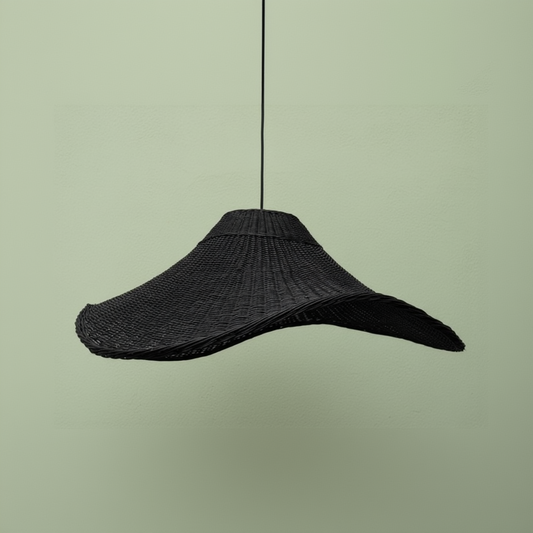 Lámpara Colgante Mantarraya Negra 100 cm de Mimbre