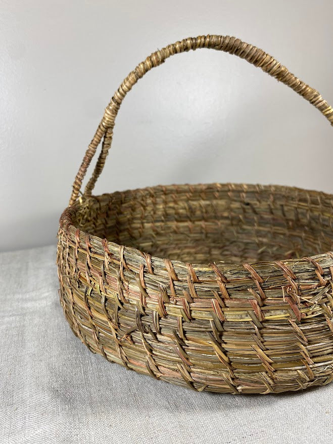 Canasta De Fibra Natural Pita Con Asa - Veta Indómita