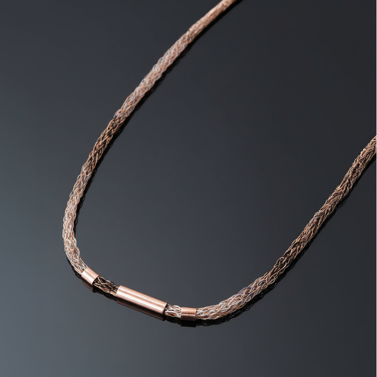 Collar Cromático de Cobre Tejido
