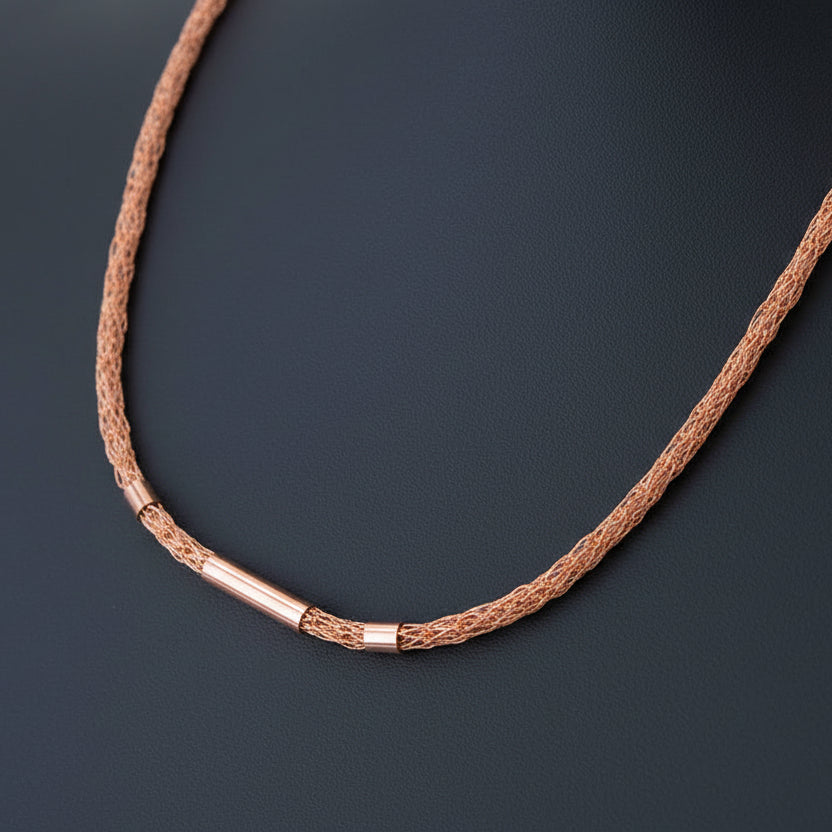 Collar Cromático de Cobre Tejido