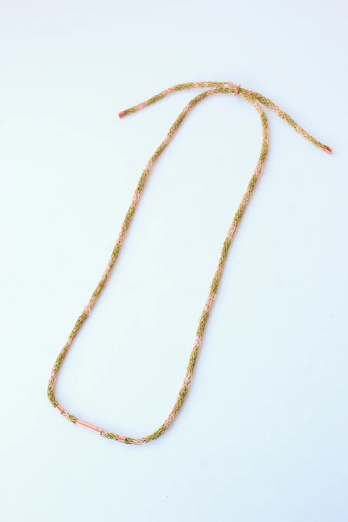 Collar Cromático de Cobre Tejido