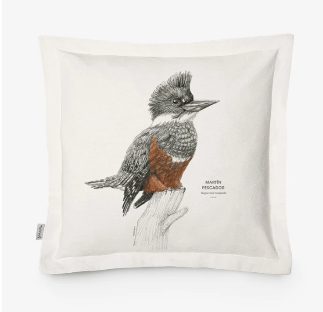 Funda de Cojín 50x50 cm – Ilustración de Fauna Chilena