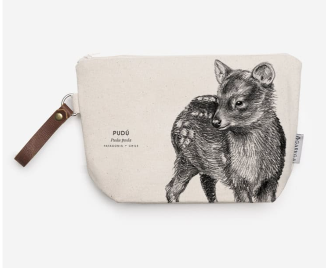 Estuche Neceser de Algodón – Ilustración Fauna Chilena