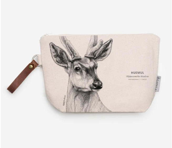 Estuche Neceser de Algodón – Ilustración Fauna Chilena