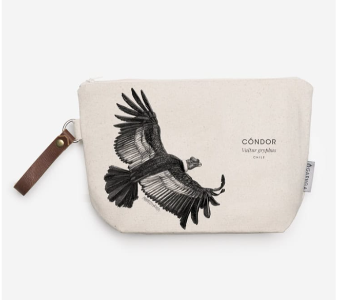 Estuche Neceser de Algodón – Ilustración Fauna Chilena