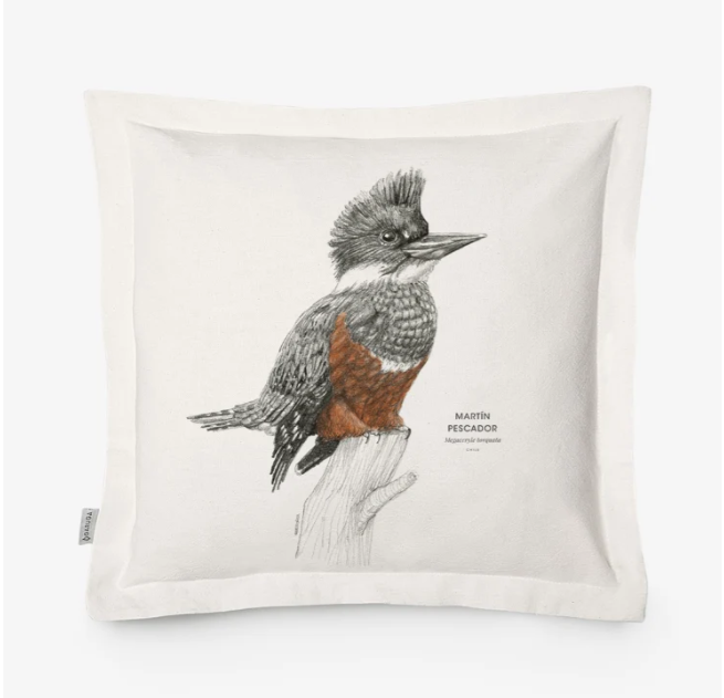 Funda de Cojín 50x50 cm – Ilustración de Fauna Chilena