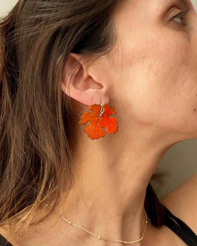 Aretes Colección Viñedo De Cobre Esmaltado Al Fuego