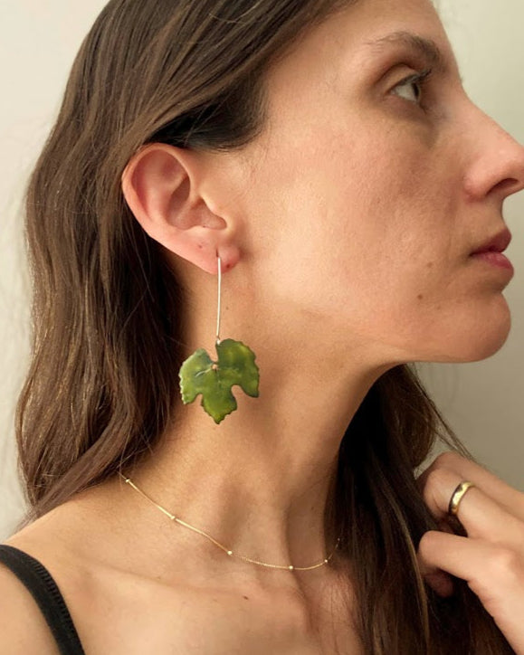 Aretes Colección Viñedo De Cobre Esmaltado Al Fuego