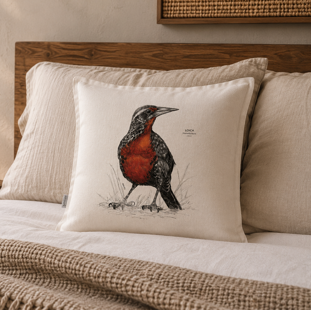Funda de Cojín 50x50 cm – Ilustración de Fauna Chilena
