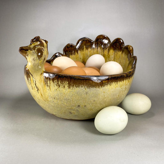 Gallina Huevera de Cerámica Gres – Artesanía de Guangualí (Tamaño Grande) - Veta Indómita