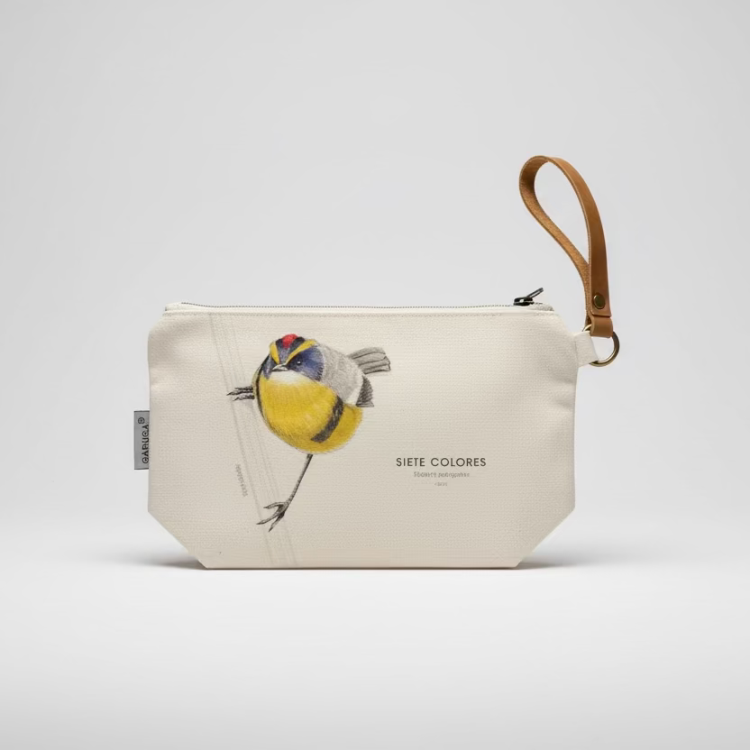 Estuche Neceser de Algodón – Ilustración Fauna Chilena