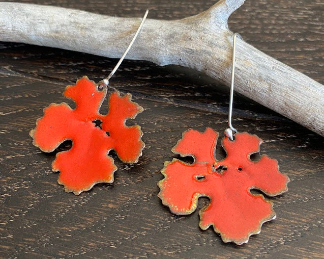 Aretes Colección Viñedo De Cobre Esmaltado Al Fuego