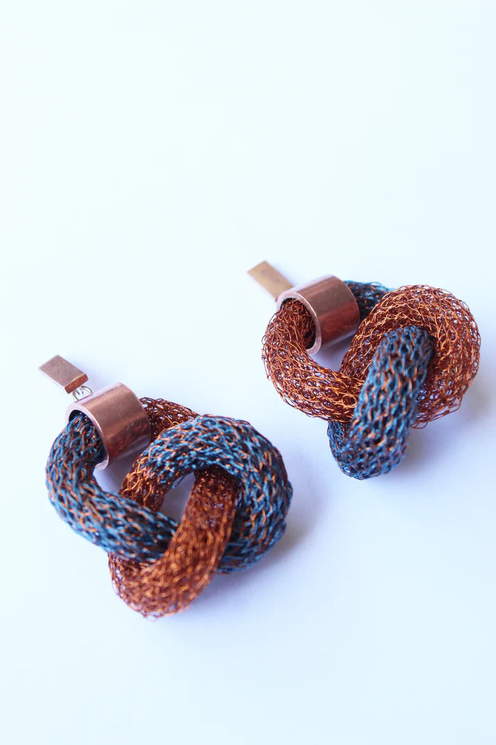 Aros Andora de Cobre Tejido | Joyería en Cobre